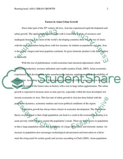 Factors in Asian Urban Growth