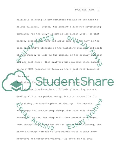 Mountain Dew Research Paper