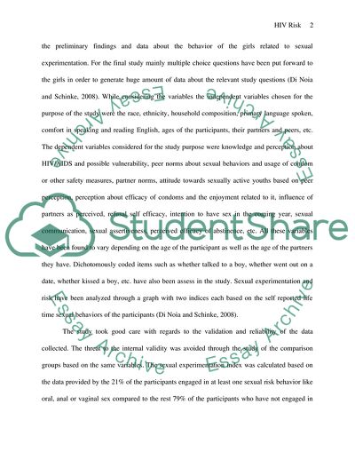 HIV Risk-Related Attitudes, Influences, and Intentions of Early Adolescent Girls