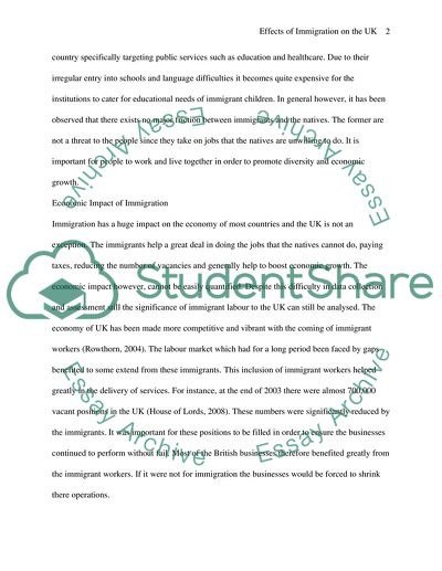 Social and Economic Effects of Immigration on The UK