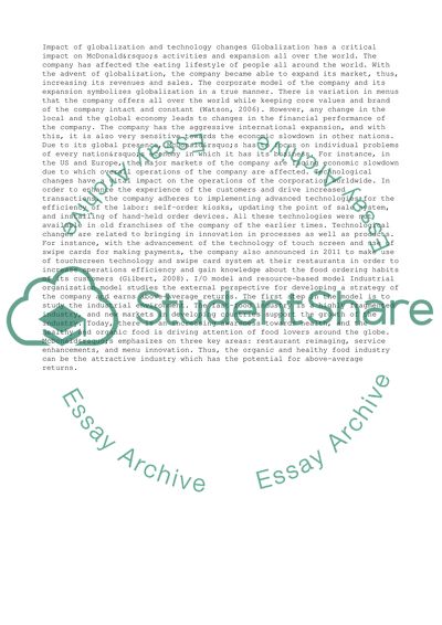 Success of McDonalds