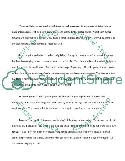 Of the Natural Condition of Mankind