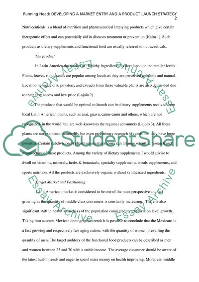 Developing a Market Entry and a Product Launch Strategy