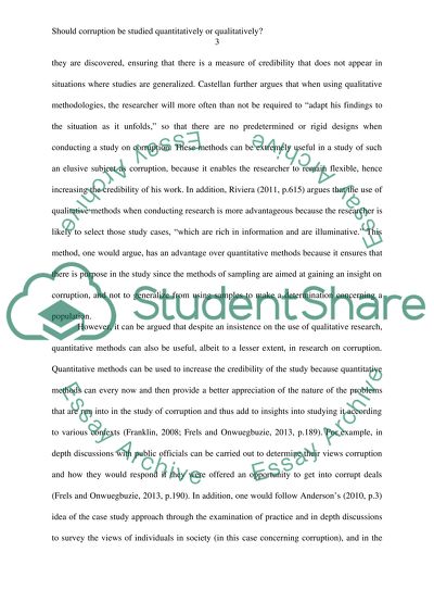 Should Corruption Be Studied Quantitatively or Qualitatively