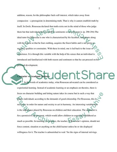 Rosseaus Theory of Education