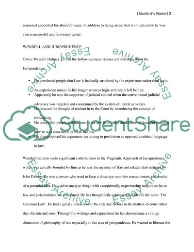 Jurist and His Particular Relevance in the World of Jurisprudence: Oliver Wendell Holmes, Jr