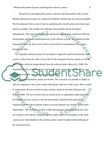 Modular Information Systems and Integrated Software