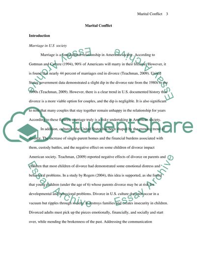 Marital Conflicts in American Society
