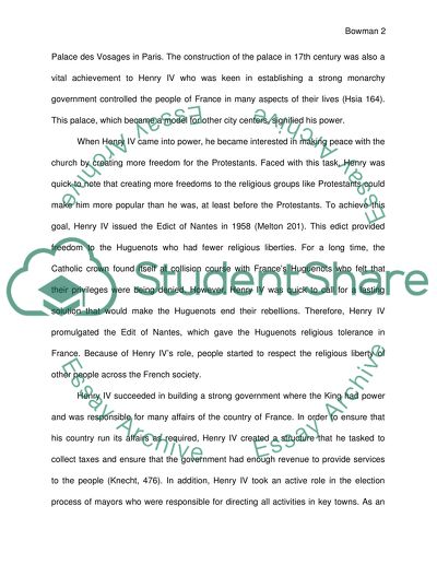 Creating a Strong Monarchy System during the Reign of Henry IV