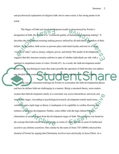 James Fowlers Stages of Faith and Moral Development