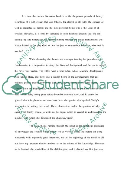 Man playing God in Frankenstein