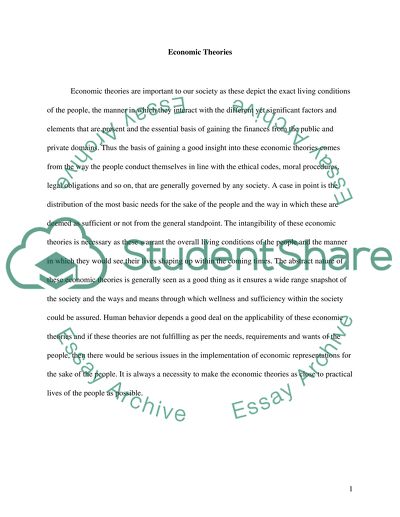 The Importance of Economic Theories