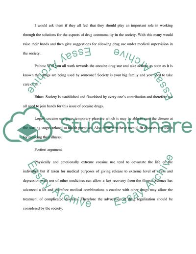 Strategically addressing a hostile audience: advocation of the drug cocaine