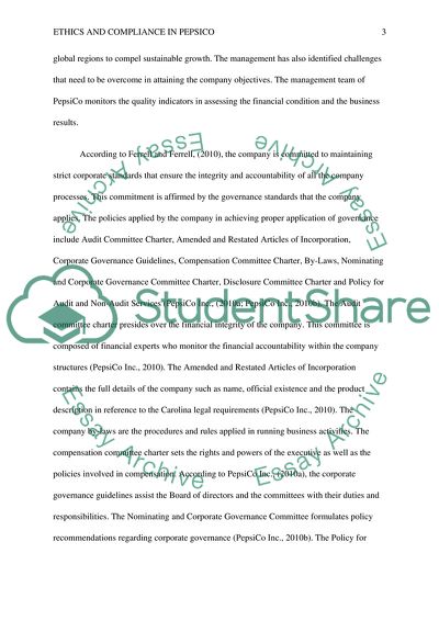 Ethics and Compliance in PepsiCo