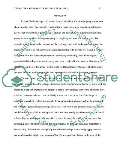 Teenagers and Parasocial Relationships