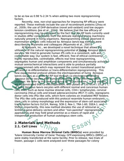 Reprogramming Normal and Cancerous Human Cells Lines into Human Induced Pluripotent Stem Cells