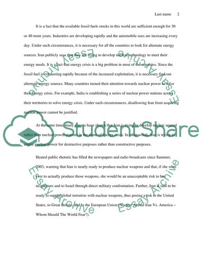 Should Iran Be Allowed to Have Its Own Nuclear Power