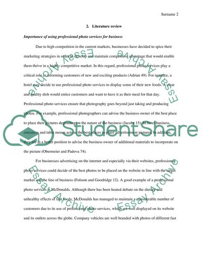 Market of Professional Photo Service