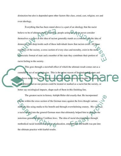 Institutional Racism Impact on Education, Employment, and Health