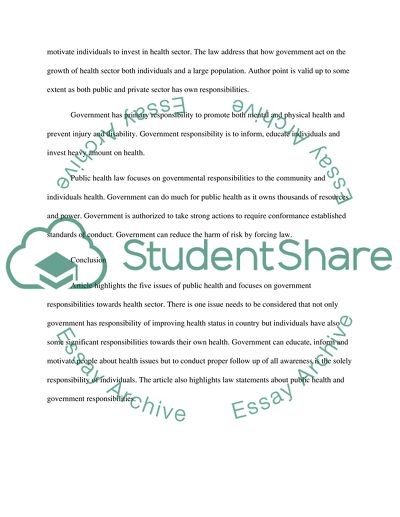 MPH502 - Introduction to Public Health Module 3 - Case