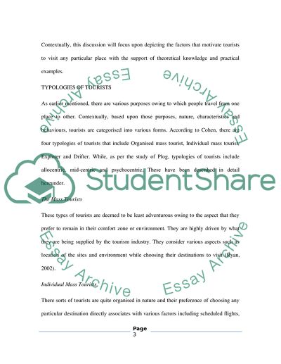 Motivational Factors for Different Types of Tourists