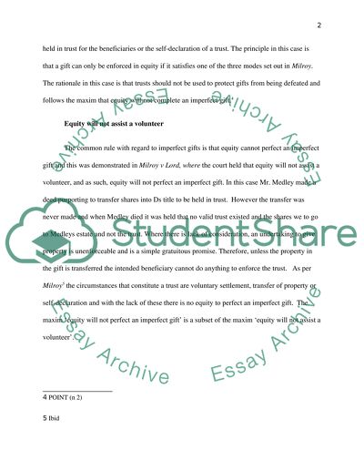 Gift as a Transfer of Legal Property