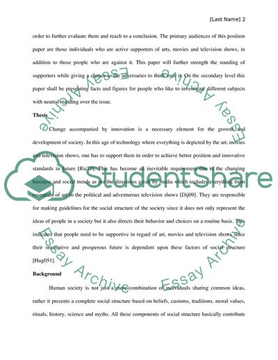 The Need to Be Supportive of Arts, Movies and Television Shows for the Innovations