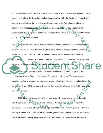 Potential career choices