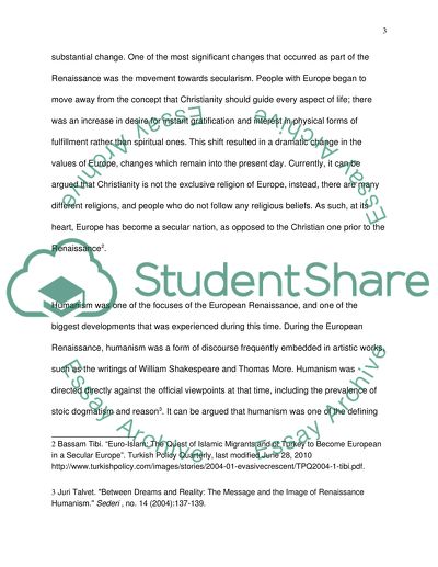 The European Renaissance: A Movement to Modernization