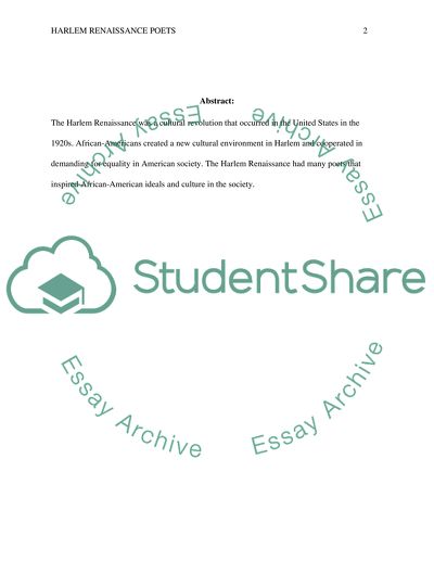 Harlem Renaissance Poets