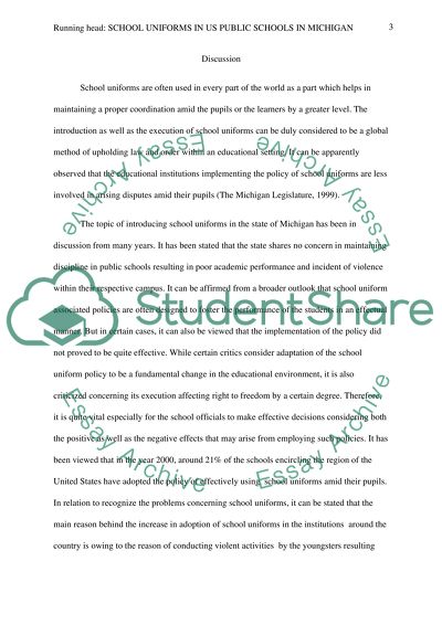 School Uniforms in US Public Schools in Michigan