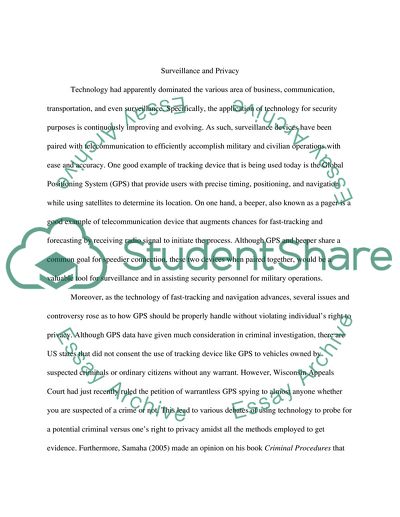 Surveillance and Privacy