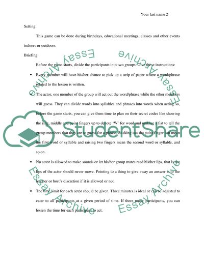 Communication in Charade Game