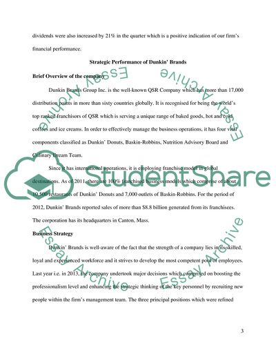 Dunkins brands strategic performance