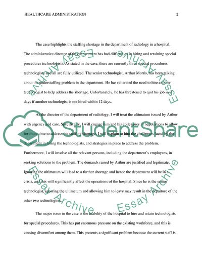 Human Resources in healthcare administration