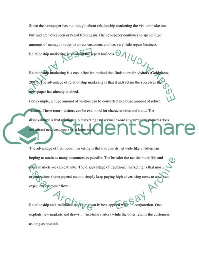 Relationship Marketing and Traditional Marketing