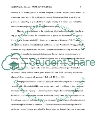 Rethinking Health and Body Cultures: Ways in Which Some Bodies Are Problematised in Sport