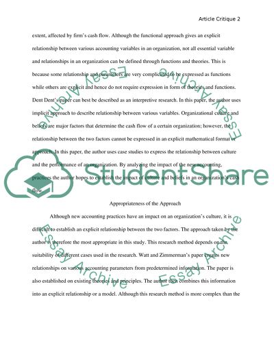 Critique of Articles about Accounting Issues