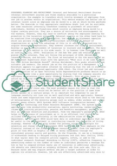 Personnel Planning And Recruitment