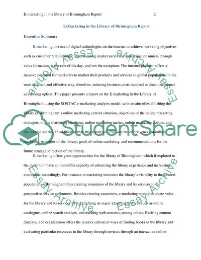E-marketing in the library of Birmingham Report