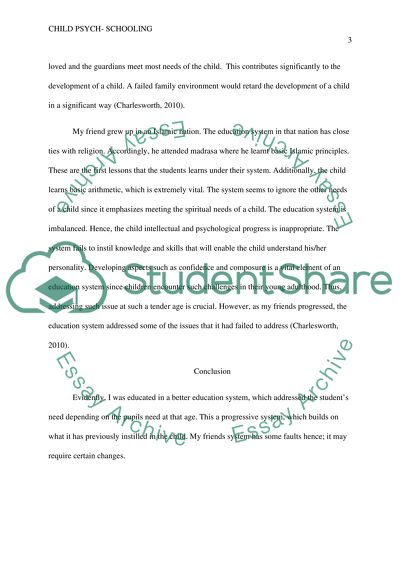 Child Psych- Schooling