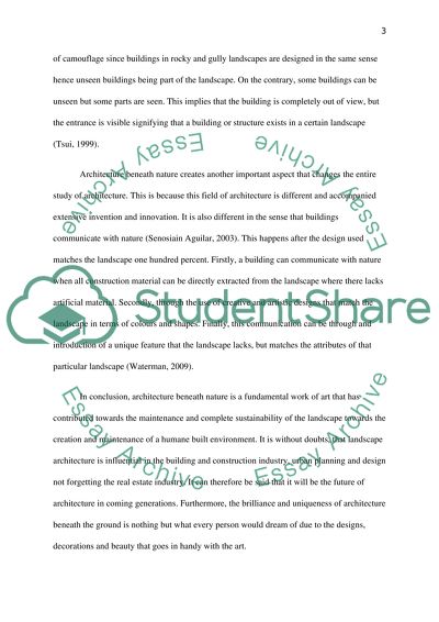 Architecture beneath Nature