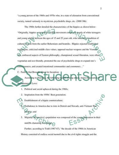 The 1960s as the Summer of Love