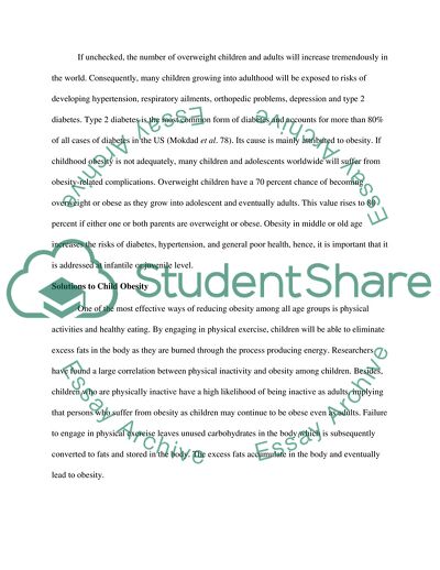 Solutions to Child Obesity