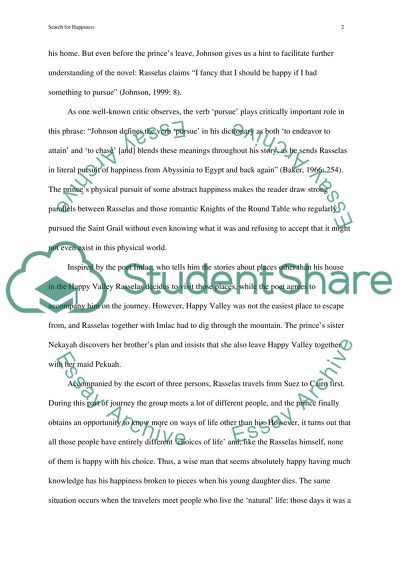 Analysis of The History of Rasselas and Prince of Abyssinia