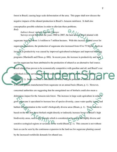 Ethanol Production in Brazil May Drive Deforestation in Amazon