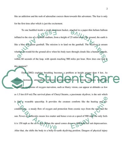 Experiences of Participants in the Three Extreme Sports