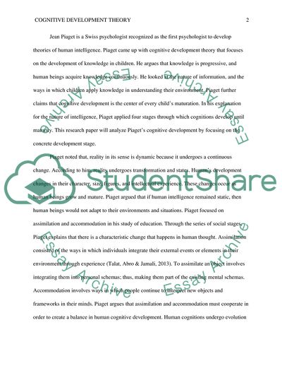 Cognitive Development Theory