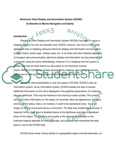Electronic Chart Display and Information System