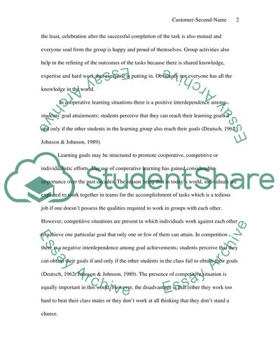 Cooperation as an Act of Working Together to Accomplish Shared Goals